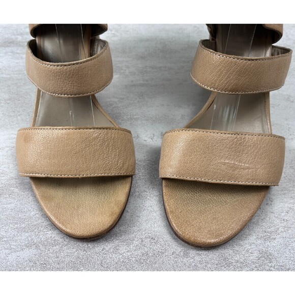 Eileen Fisher Women Size 8 Tan Leather Vero Cuoio Strappy Stack Heel Sandals - Picture 8 of 13